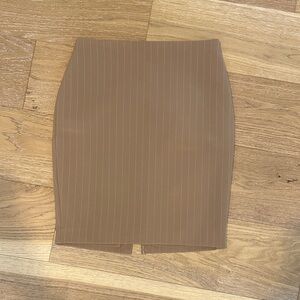 Express Tan Pinstripe Mini Skirt